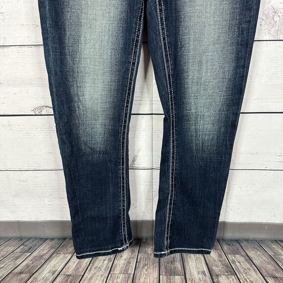 DayTrip Jeans Women 26 Blue Virgo Crop Straight Casual Midrise Relaxed Stretch - Picture 3 of 14